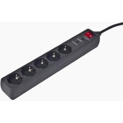 Surge  Protector Gembird SPG5-C-15, 5 Sockets, 4.5m, up to 250V AC, 16 A, safety class IP20, Black
