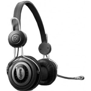 Hardity HP-310MV, Headphones with microphone, volume control, Black/Silver