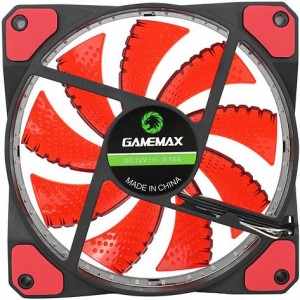 PC Case Fan GAMEMAX GaleForce GMX-GF12R, 32 Red LEDs, 12cm12CM Red 32xLED /PVC with Black shield 3pin+4Pin Connector /rubber gasket/9 blade+Retail box
