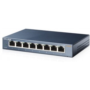 TP-LINK TL-SG108 8-port Desktop Gigabit Switch, 8 10/100/1000M RJ45 ports, plastic case