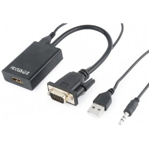 "Adapter VGA M to HDMI F, Cablexpert ""A-VGA-HDMI-01"", VGA into digital HDMI + 3.5 mm audio
-  
  https://gembird.nl/item.aspx?id=9876"