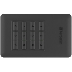 2.5" External HDD 1.0TB (USB3.0/USB-C)  Verbatim "Store 'n' Go with Keypad Access", Black, AES 256-bit Hardware Encryption, Built-in keypad for password input, Nero Backup Software, Green Button Energy Saving Software