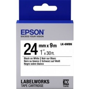 Tape Cartridge EPSON 24mm/9m Std Blk/Wht, LK6WBN C53S656006 