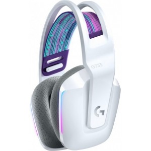 Wireless Gaming Headset Logitech G733, 40mm drivers,20-20kHz,39 Ohm,87.5dB, RGB,2.4 Ghz/3.5mm,White