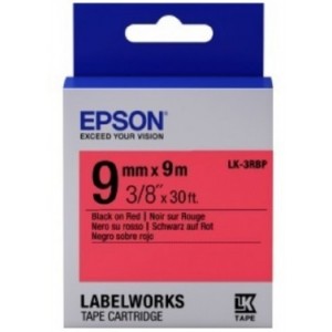 Tape Cartridge EPSON  9mm/9m Pastel Black/Red, LK3RBP C53S653001 