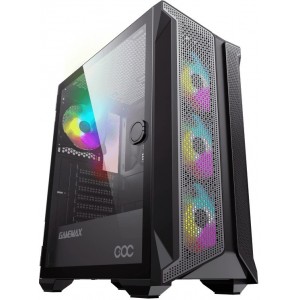 Case ATX GAMEMAX Brufen C1, w/o PSU, 4x120mm ARGB fans, PWM Hub,Tempered Glass, USB3.0, Black