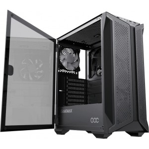 Case ATX GAMEMAX Brufen C1, w/o PSU, 4x120mm ARGB fans, PWM Hub,Tempered Glass, USB3.0, Black