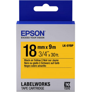 Tape Cartridge EPSON 18mm/9m Pastel Black/Yellow, LK5YBP, C53S655003 