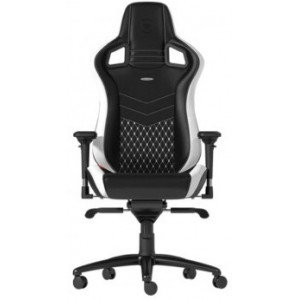 Gaming Chair Noble Epic NBL-RL-EPC Black/Red/White Real Leather,  Max load 120kg / height 165-180cm