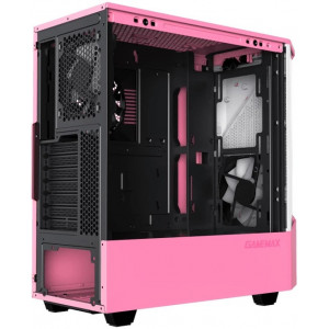 Case ATX GAMEMAX Contac COC, w/o PSU, 1x120 & 1x140mm ARGB fan, TG, 2xUSB 3.0, RGB HUB, Pink/Grey