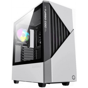 Case ATX GAMEMAX Contac COC, w/o PSU, 1x120 & 1x140mm ARGB fan, TG, 2xUSB 3.0, RGB HUB, White/Grey