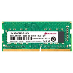 .8GB DDR4-  3200MHz  SODIMM  Transcend PC25600, CL22, 260pin DIMM 1.2V