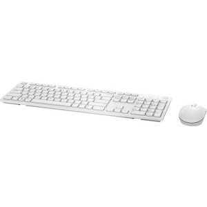 Wireless Keyboard & Mouse Dell KM636, Multimedia, Sleek lines, Compact size, US International, White