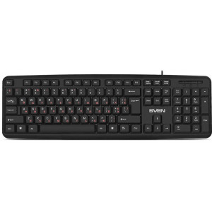 SVEN KB-S230, Keyboard, Waterproof construction, 104 keys, 2m, USB, Black