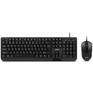 SVEN KB-S320C, Keyboard 104 keys + Mouse (Optical 800 dpi, 3+1 (scroll wheel)), Waterproof design, 1.5m, USB, Black