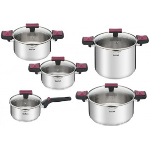 Pot Set Tefal G723SA74, Set,  5 pcs, pots  D22cm/6.1L,   D24cm/5L,  D20cm/2.9L,   D18cm/2L, laddle D16cm/1.5L, Stainless steel