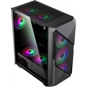 Case ATX GAMEMAX Revolt, w/o PSU, 4x120mm ARGB fans. ARGB HUB, TG, Dust Filter, USB 3.0, Black