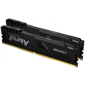 32GB (Kit of 2*16GB) DDR4-5200  Kingston FURY® Beast DDR4, PC41600, CL40, 1Gx8, 1.25V, Auto-overclocking, Asymmetric BLACK low-profile heat spreader, Intel XMP 3.0 Ready (Extreme Memory Profiles)