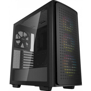 Case ATX Deepcool CK560, w/o PSU,3x120mm ARGB & 1x140mm fans,TG, GPU Holder,1xTypeC, 2xUSB3.0, Black