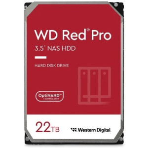 3.5" HDD 22.0TB-SATA-512MB Western Digital  Red Pro (WD221KFGX), NAS, CMR