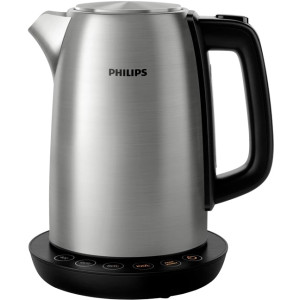 Kettle Philips HD9359/90, Stainless steel, 2200W, 1,7l, concealed heating element, 360° swivel base, 40-100°C, inox black