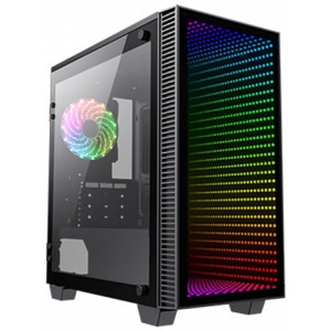 Case mATX GAMEMAX MINI Abyss, w/o PSU, 1x120mm, ARGB infinity, 2xUSB3.0, TG, ARGB+PWM Contr, Black