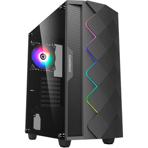 Case ATX GAMEMAX Diamond COC, 1x120mm ARGB, 1x140mm, LED strip, TG, USB3.0, Black