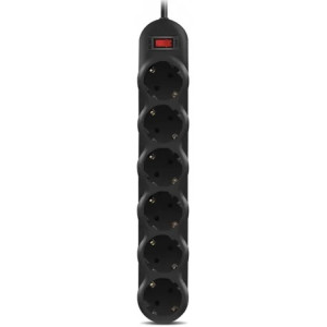 Surge Protector SVEN SF-06L, 6 Sockets, 1.8, Black