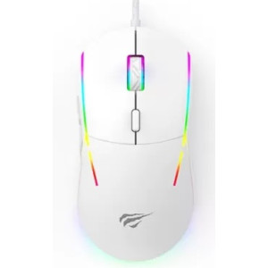 Gaming Mouse Havit MS961, 1200-12000dpi, 6 buttons, Programmable, RGB, 108g, 1.8m, USB, White