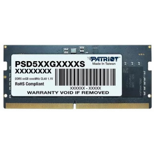 32GB DDR5-4800 SODIMM PATRIOT Signature Line, PC5-38400, CL40, 2 Rank Single-sided module, On-die ECC, 1.1V