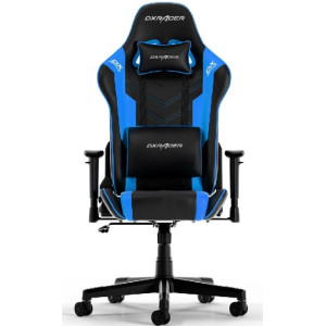 Gaming/Office Chair DXRacer Prince GC-P132-NB-FX2, Black/Blue, Gaslift class 4, Premium PU leather, max weight up to 150kg / height 165-185cm, Recline 90°-135°, 1D Armrests, Headrest and lumbar cushions, Nylon wheelbase, 6cm PU Caster, W-20 kg