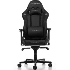 Gaming/Office Chair DXRacer Gladiator GC-G001-N-BX2, Black/Black, Gaslift class 4, Premium PU leather, max weight up to 150kg / height 165-200cm, Tilt lock, Recline 90°-135°, 4D Armrests, Headrest and lumbar cushions, Aluminium wheelbase, 7.5 cm PU Caster