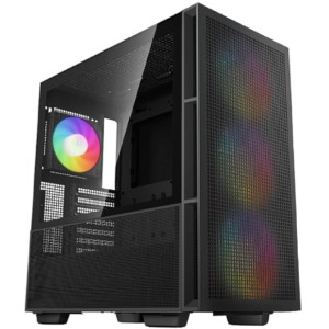 Case ATX Deepcool CH560, w/o PSU, 3x140mm & 1x120mm ARGB, Hybrid Tempered Glass, GPU support arm