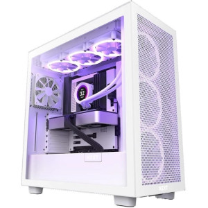 "Case ATX NZXT H7 Flow, 2xUSB 3.2, 1xType-C, 2x120mm, Tempered Glass, Mesh Freont, White
.                                                                                                                              
Этот корпус формата Mid-Tower готов 