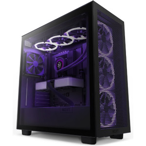 Case ATX NZXT H7 Flow, 2xUSB 3.2, 1xType-C, 2x120mm, Tempered Glass, Mesh Freont, Black