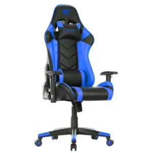 Gaming Chair Havit GC932, Headrest & Lumbar cushion, 2D Armrest, 166 degrees, Black/Blue