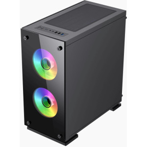 Case mATX GAMEMAX M65, w/o PSU, 3x120mm ARGB fans, Dual TG, USB 3.0, Dust Filter, Black