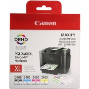 Multi Pack Ink Cartridge Canon PGI-2400XL, BK/C/M/Y XL for MAXIFY iB4040,4140 & MB5040,5340,5140,5440 Ресурс черного картриджа: 2500 стр. Ресурс цветного картриджа: 1755 стр.