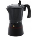 Гейзерная кофеварка Polaris PRO collection-6C, 300 ml, 6 cups, 360° TURBO INDUCTION,  black