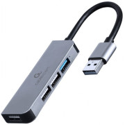 USB  3.0 Hub 4-port: 3*USB2.0/1*USB3.1, Gembird UHB-CM-U3P1U2P3-01, Silver