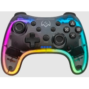 Wireless Gamepad SVEN GC-5050, 4 axes, D-Pad, 2 mini joysticks, 14 buttons, Smartphone holder, Vibration feedback, RGB, 800mAh, Bluetooth, Transparent