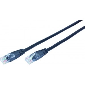 Patch cord cat. 5E PP12-5M/BK Black, 5 m, molded strain relief 50u" plugs